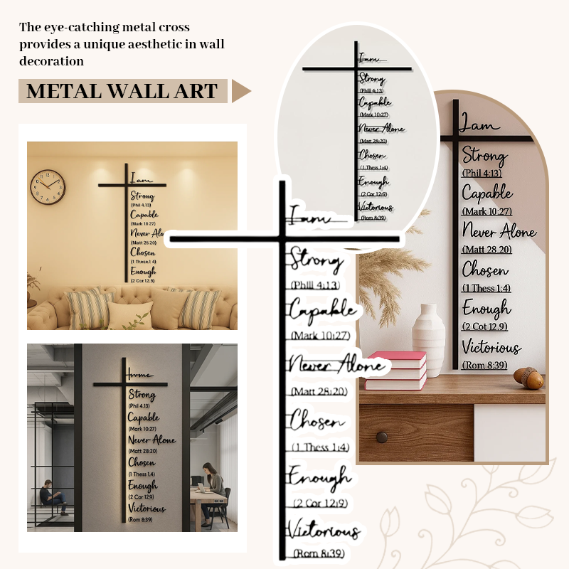 Metal Cross Wall Art med Jesus-krucifiks