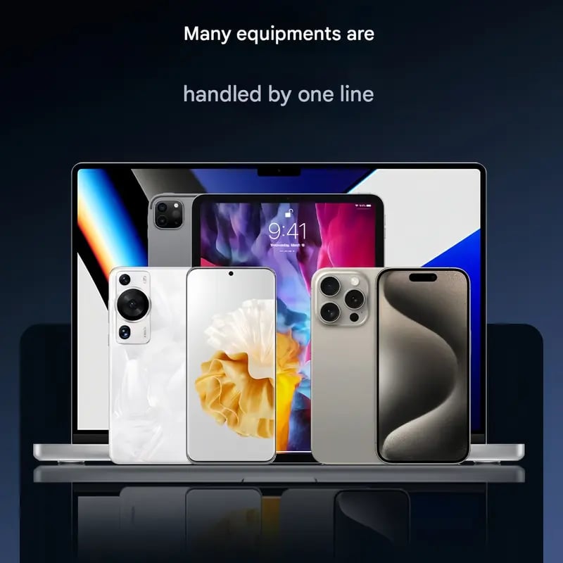 ⚡ כבל מטען עם מעמד מובנה בלתי נראה – 240W מטען מהיר עם מעמד לטלפון