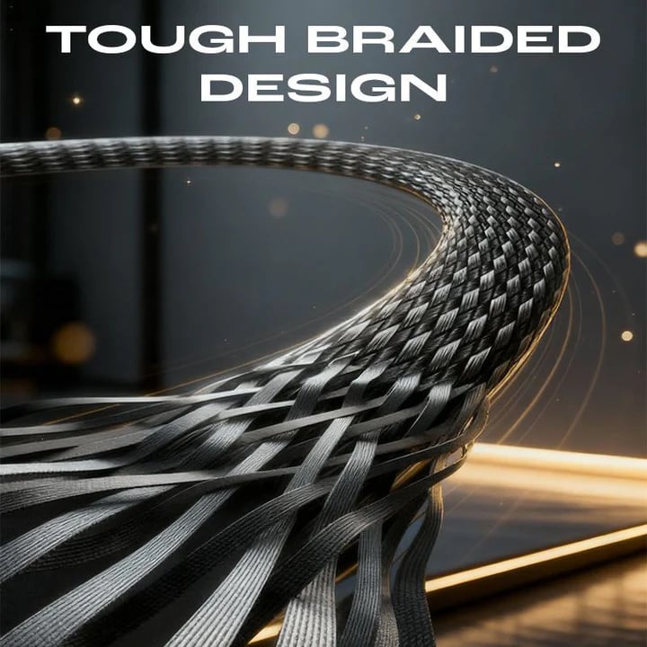 ⚡ כבל מטען עם מעמד מובנה בלתי נראה – 240W מטען מהיר עם מעמד לטלפון