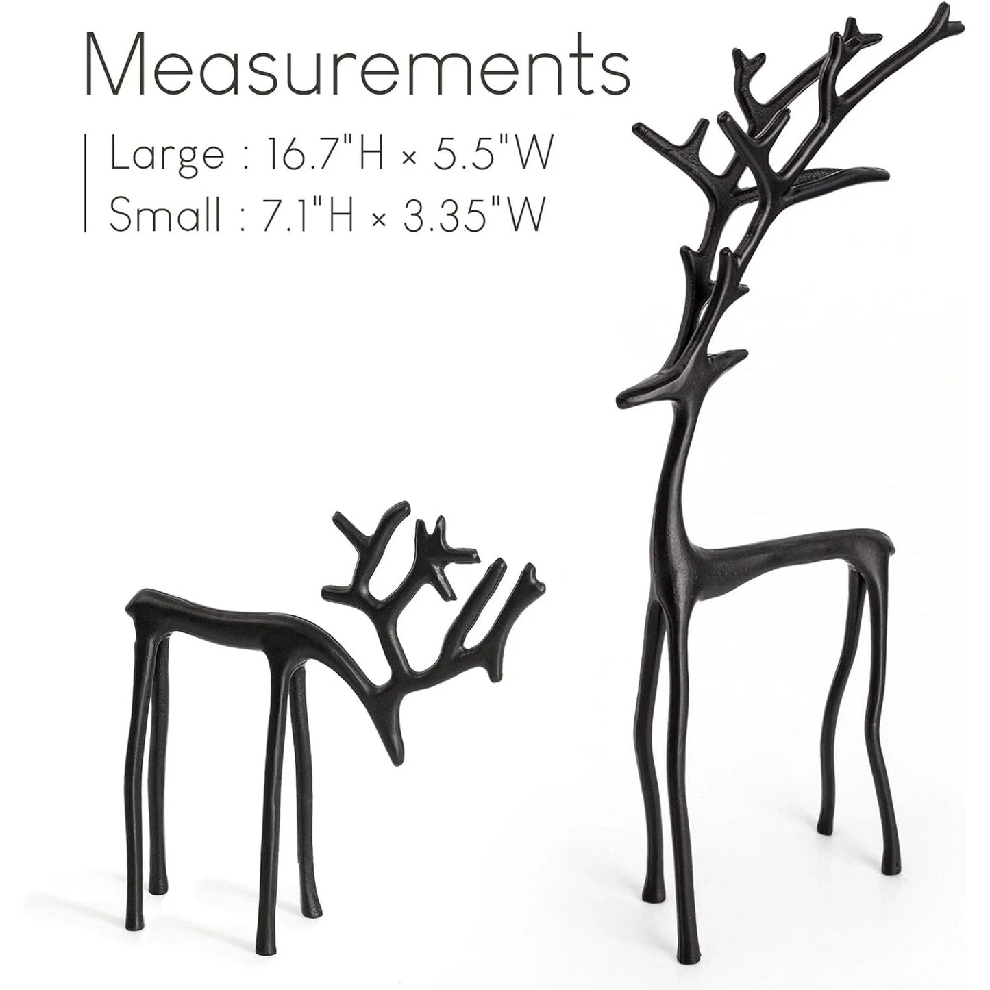 🎅Julebestsellere 🦌2 stk. sorte rensdyrstatuer Juledekorationssæt