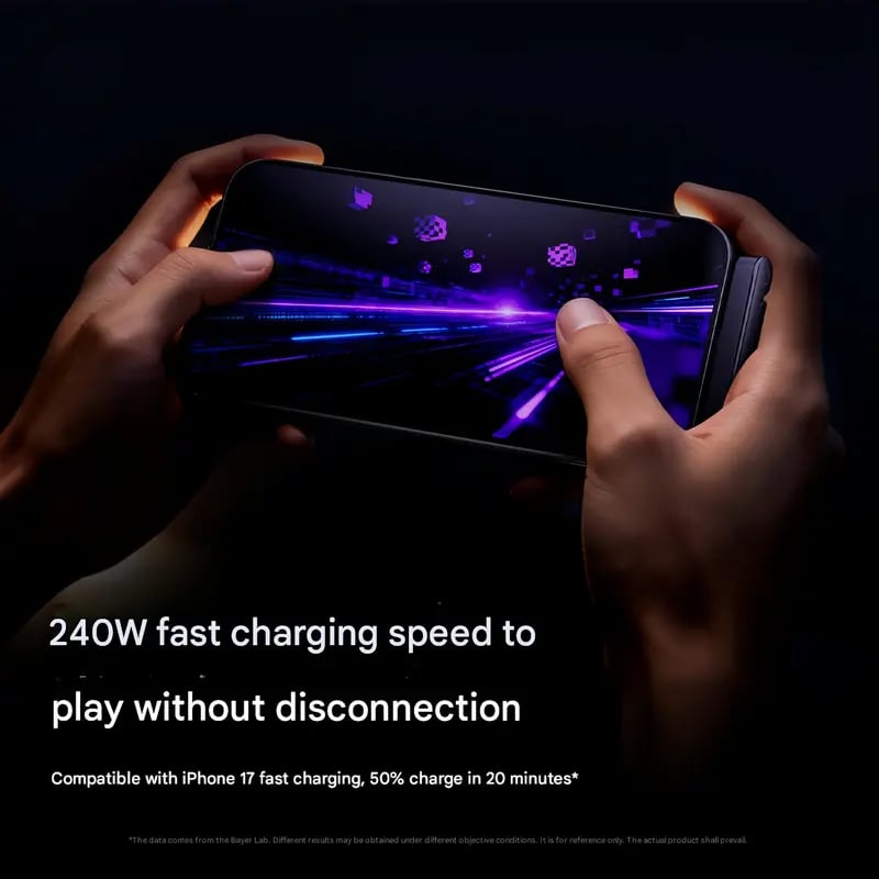 ⚡ כבל מטען עם מעמד מובנה בלתי נראה – 240W מטען מהיר עם מעמד לטלפון