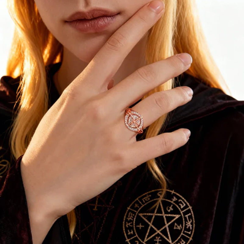 טבעת זירקון עם קשר קלטי אלגנטית בשני גוונים